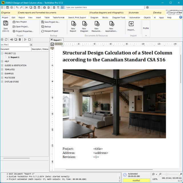 0023. Structural Design Calculation of a Steel Column according to the Canadian Standard CSA S16