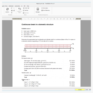0032. Determination of load combination and ultimate load for a continuous beam according to Eurocode EC2 (example)