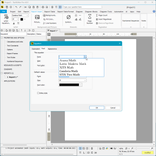 0039. Mathematical fonts for TechEditor